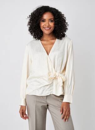 Top imprimé fantaisie manches longues beige KOCCA femme