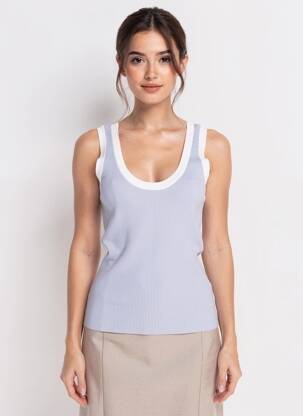 Débardeur stretch sans manche bleu SUNCOO femme