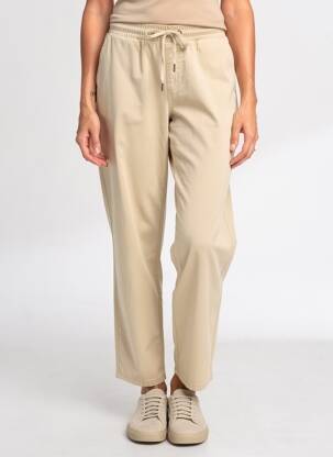 Pantalon droit taille élastique beige ESPRIT femme