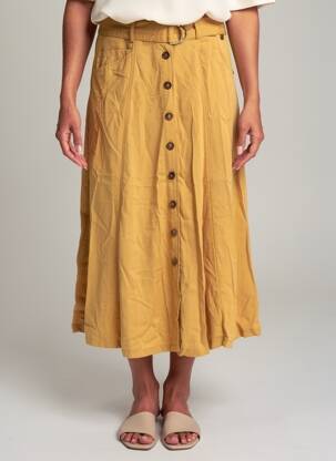 Jupe longue coupe évasée jaune LOLA ESPELETA femme