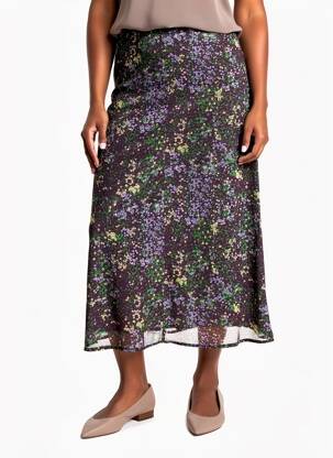 Jupe longue imprimé fantaisie violet ESPRIT femme