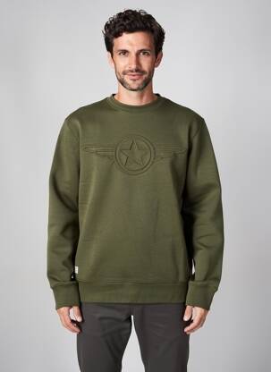 Sweat-shirt stretch manches longues vert DAYTONA homme