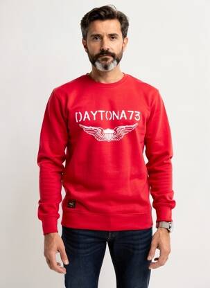 Sweat-shirt stretch manches longues rouge DAYTONA homme