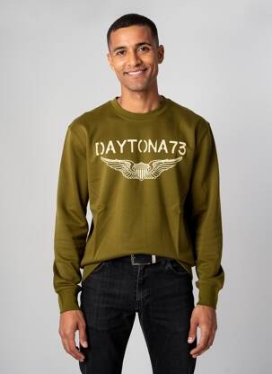 Sweat-shirt stretch manches longues vert DAYTONA homme