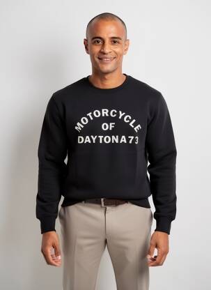 Sweat-shirt stretch manches longues noir DAYTONA homme