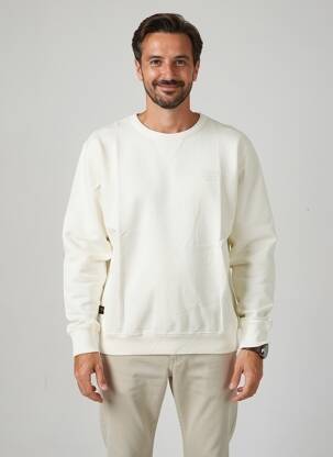 Sweat-shirt stretch manches longues blanc DAYTONA homme