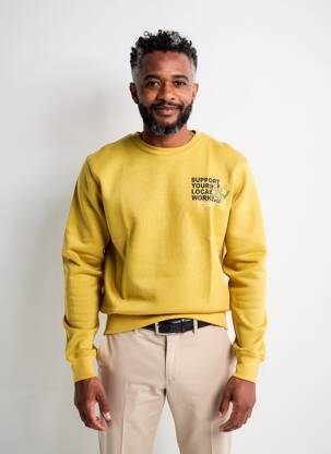 Sweat-shirt manches longues manches longues jaune DAYTONA homme