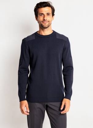 Pull col rond manches longues bleu DAYTONA homme
