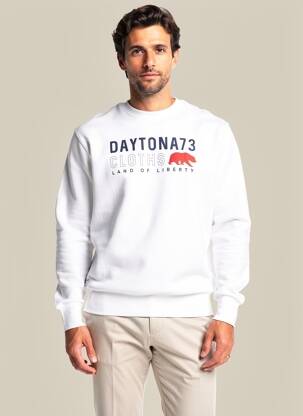 Sweat-shirt stretch manches longues blanc DAYTONA homme