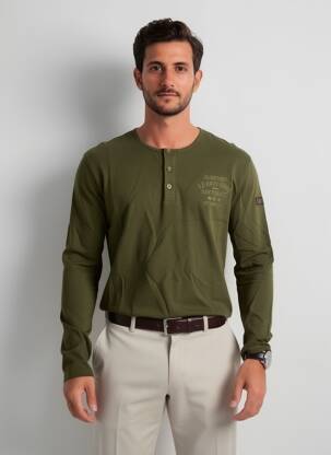 T-shirt stretch manches longues vert DAYTONA homme