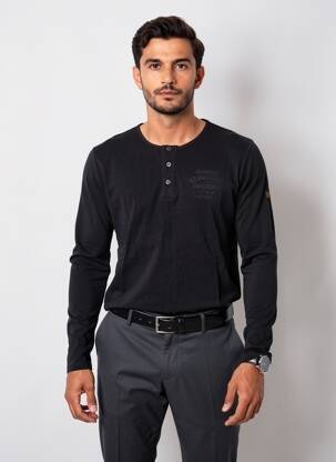 T-shirt stretch manches longues noir DAYTONA homme