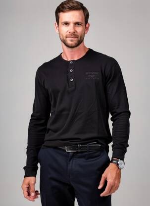 T-shirt stretch manches longues noir DAYTONA homme