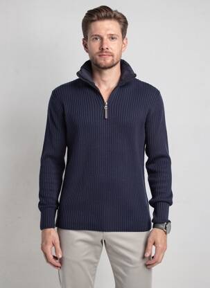 Pull stretch manches longues bleu DAYTONA homme