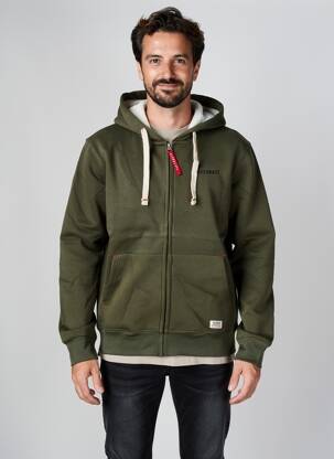Veste casual finition intérieure fourrure synthétique vert DAYTONA homme