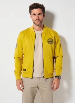 Blouson finition bords-côtes jaune DAYTONA homme