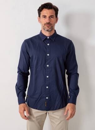 Chemise manches longues coupe droite bleu DAYTONA homme