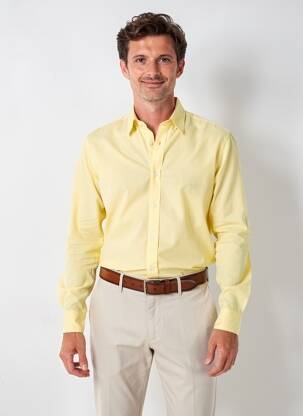 Chemise manches longues coupe droite jaune DAYTONA homme