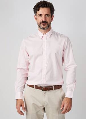 Chemise manches longues coupe droite rose DAYTONA homme