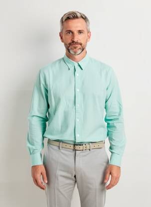 Chemise manches longues coupe droite vert DAYTONA homme