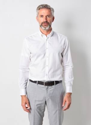 Chemise manches longues coupe droite blanc DAYTONA homme