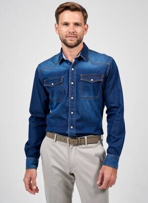 Chemise manches longues manches longues bleu DAYTONA homme