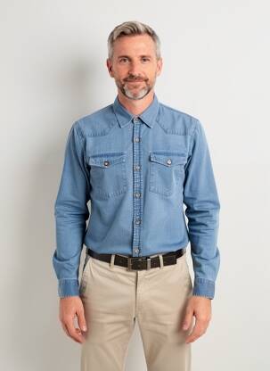Chemise manches longues coupe cintrée bleu DAYTONA homme