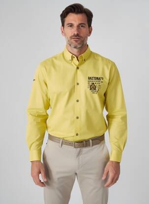 Chemise manches longues coupe cintrée jaune DAYTONA homme