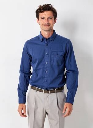Chemise manches longues poches bleu DAYTONA homme