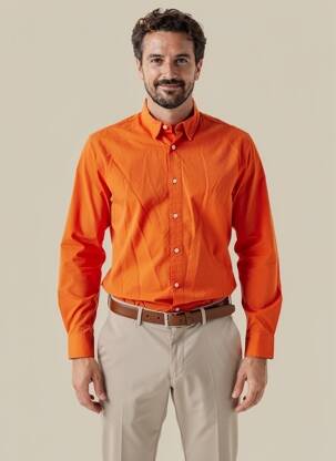 Chemise manches longues manches longues orange DAYTONA homme