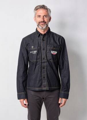 Chemise manches longues coupe cintrée bleu DAYTONA homme