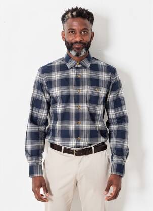 Chemise manches longues coupe droite bleu DAYTONA homme