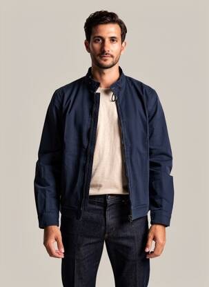 Veste casual manches longues bleu DAYTONA homme