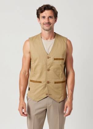 Gilet sans manche poches beige DAYTONA homme
