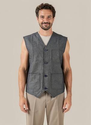 Gilet sans manche poches gris DAYTONA homme