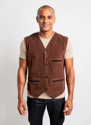 Gilet sans manche poches marron DAYTONA homme