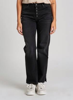 Jeans coupe droite stretch taille normale noir YEST femme