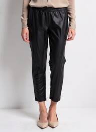 Pantalon 7/8 taille élastique taille normale noir MAT. femme