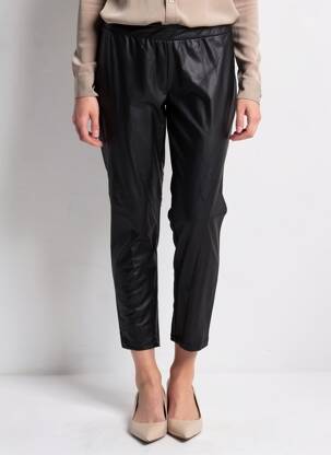 Pantalon 7/8 taille élastique taille normale noir MAT. femme