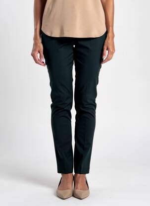 Pantalon slim tissage popeline taille normale vert LAUREN VIDAL femme
