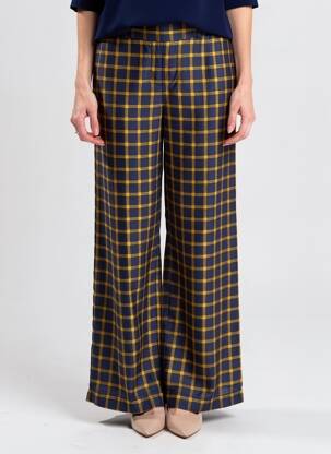 Pantalon large coupe fluide bleu NICE THINGS femme