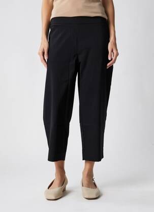 Pantalon 7/8 tissage popeline taille normale noir YESTA femme