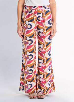 Pantalon large tissage popeline taille normale rose BLUTSGESCHWISTER femme