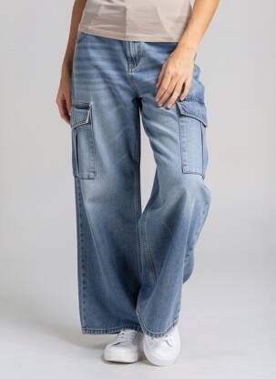 Jeans coupe large taille normale taille normale bleu ESQUALO femme