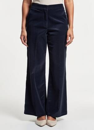 Pantalon droit stretch taille normale bleu NICE THINGS femme