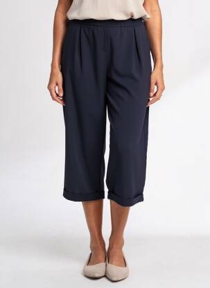 Pantalon droit stretch taille normale bleu YESTA femme
