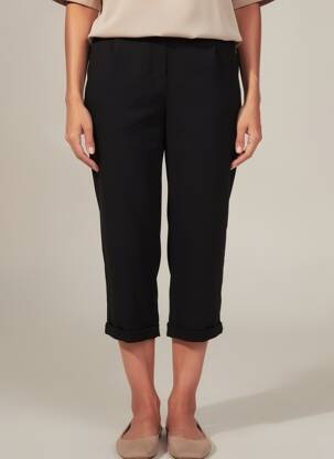 Pantalon 7/8 stretch taille normale noir KING LOUIE femme