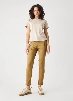 Jegging tissage popeline taille haute beige MASAI femme