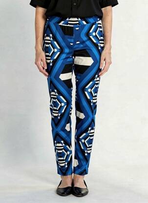Pantalon slim taille élastique taille normale bleu MAT. femme