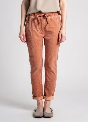 Pantalon slim taille élastique taille normale orange CARLA GIANNINI femme