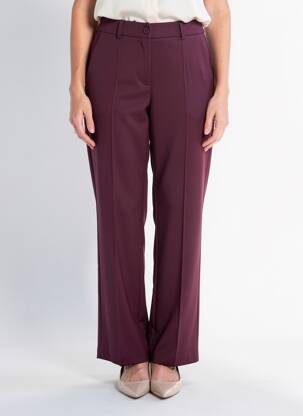 Pantalon droit tissage crêpe taille haute violet ZILCH femme